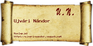 Ujvári Nándor névjegykártya